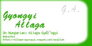 gyongyi allaga business card